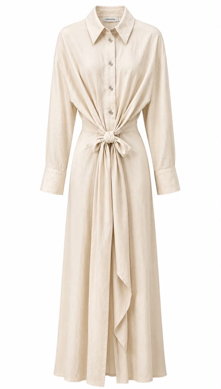 Maison Clad DRESS LINEN BEIGE MCL12230