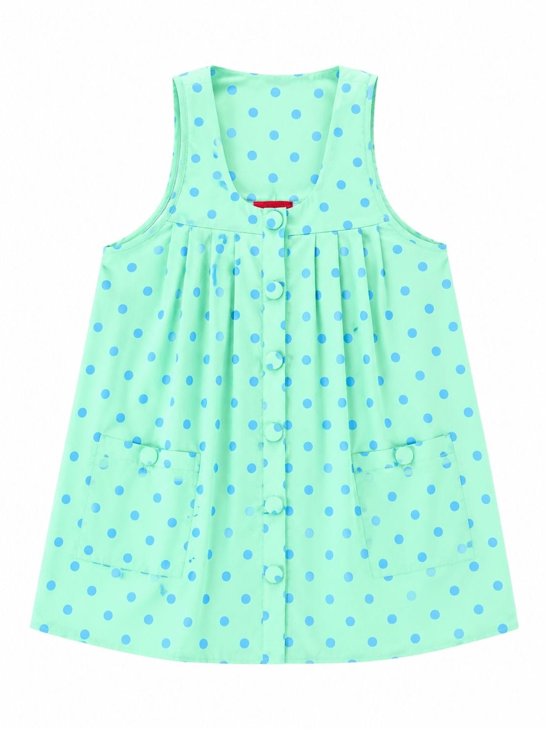 Maison Clad DRESS MINNIE POLKADOTS GREEN BLUE MCL11534