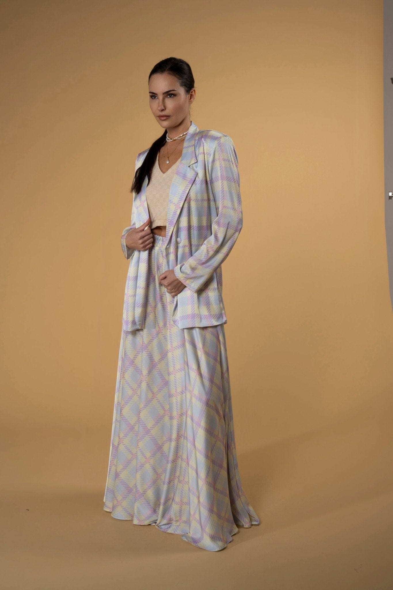 Maison Clad JACKET CLEA CHECKS PURPLE YELLOW MCL00887