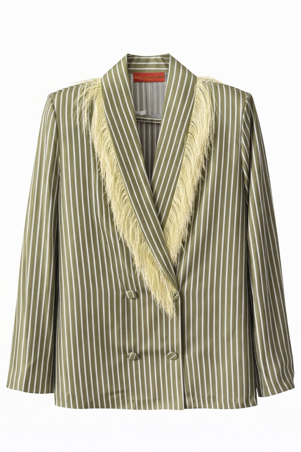 Maison Clad JACKET FRINGETTE OLIVE STRIPES MCL00939