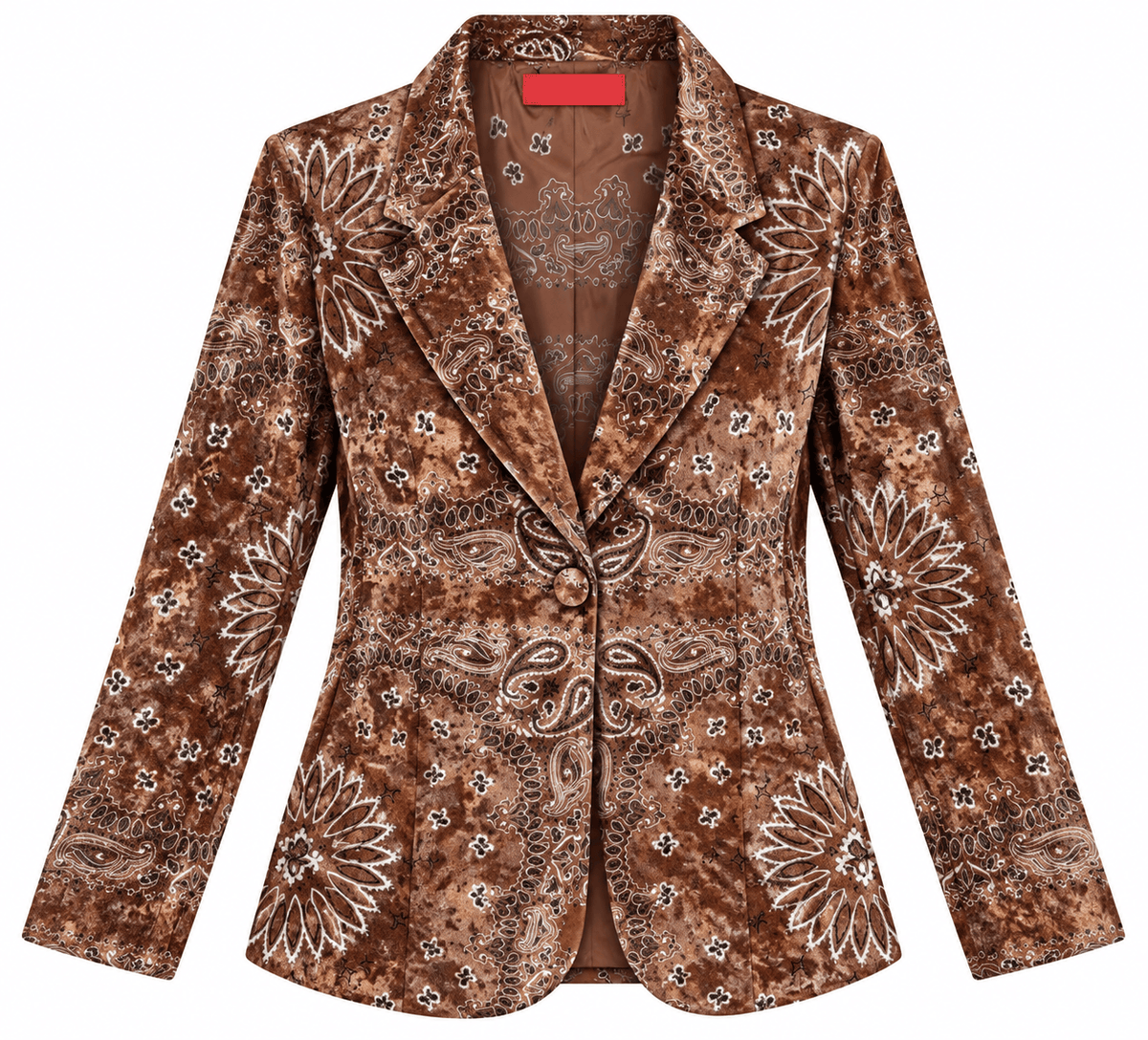 Maison Clad JACKET JUSTY BROWN VELVET BANDANA MCL13545