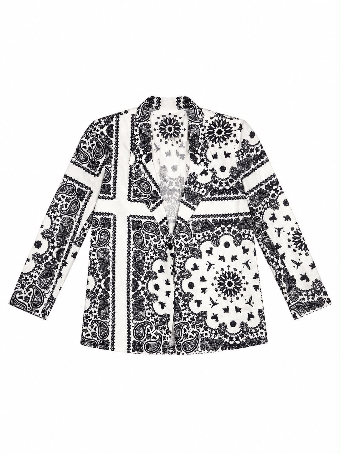 Maison Clad JACKET LINEN BANDANA BLACK WHITE DOVE MCL12296