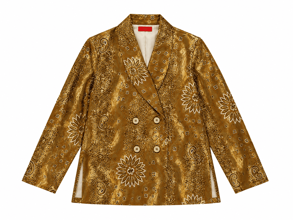 Maison Clad JACKET MAJESTIC CHOCOLATE BANDANA WAVE SILK MCL13109