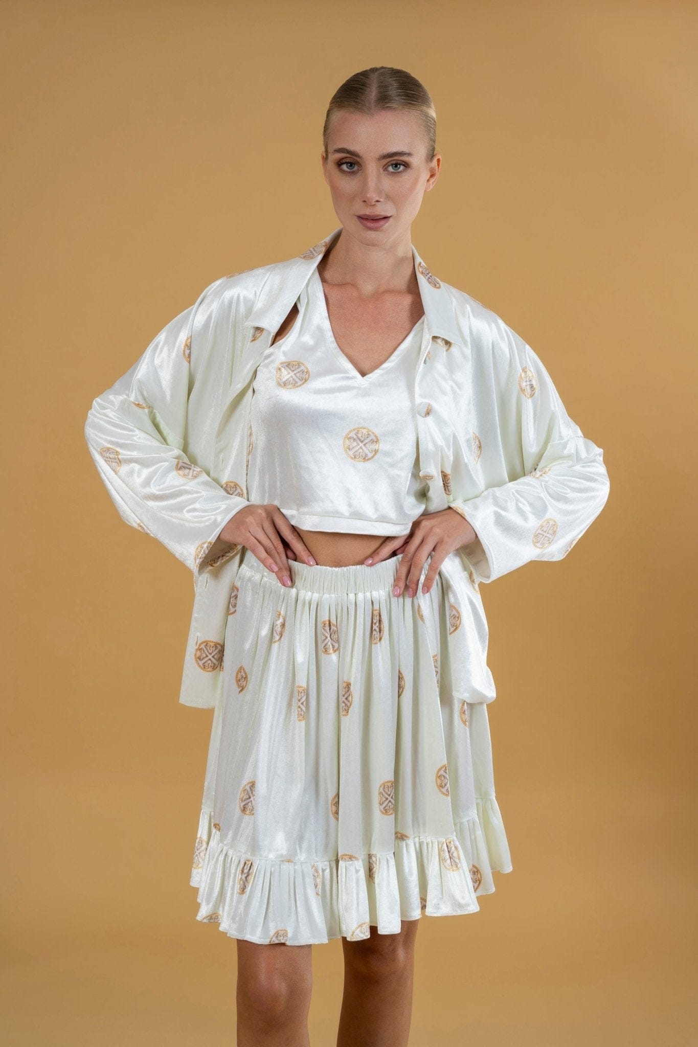 Maison Clad JACKET VELVET WHITE GOLD MCL12355