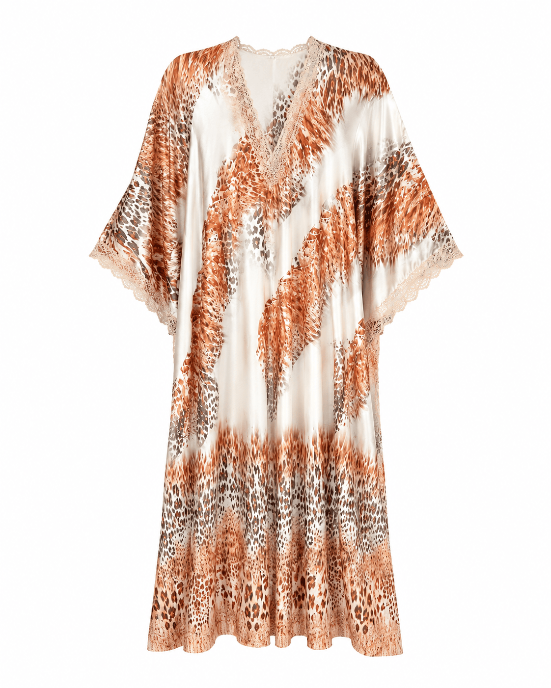 Maison Clad KAFTAN EVANGY LACE DETAILS LEO GRADIENT BEIGE MCL12038