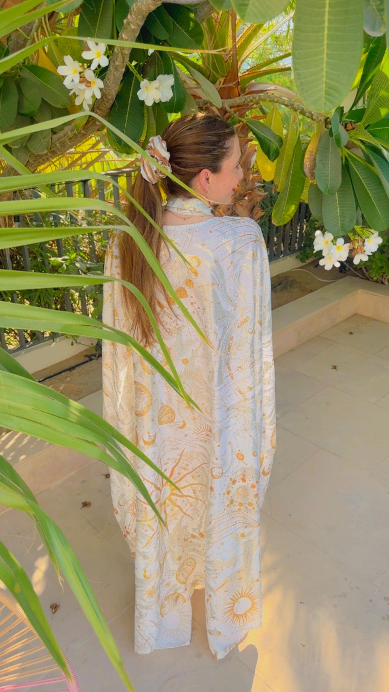 Maison Clad KAFTAN MAXI EVANGELIA WAVE SILK GOLD MOON MCL12661