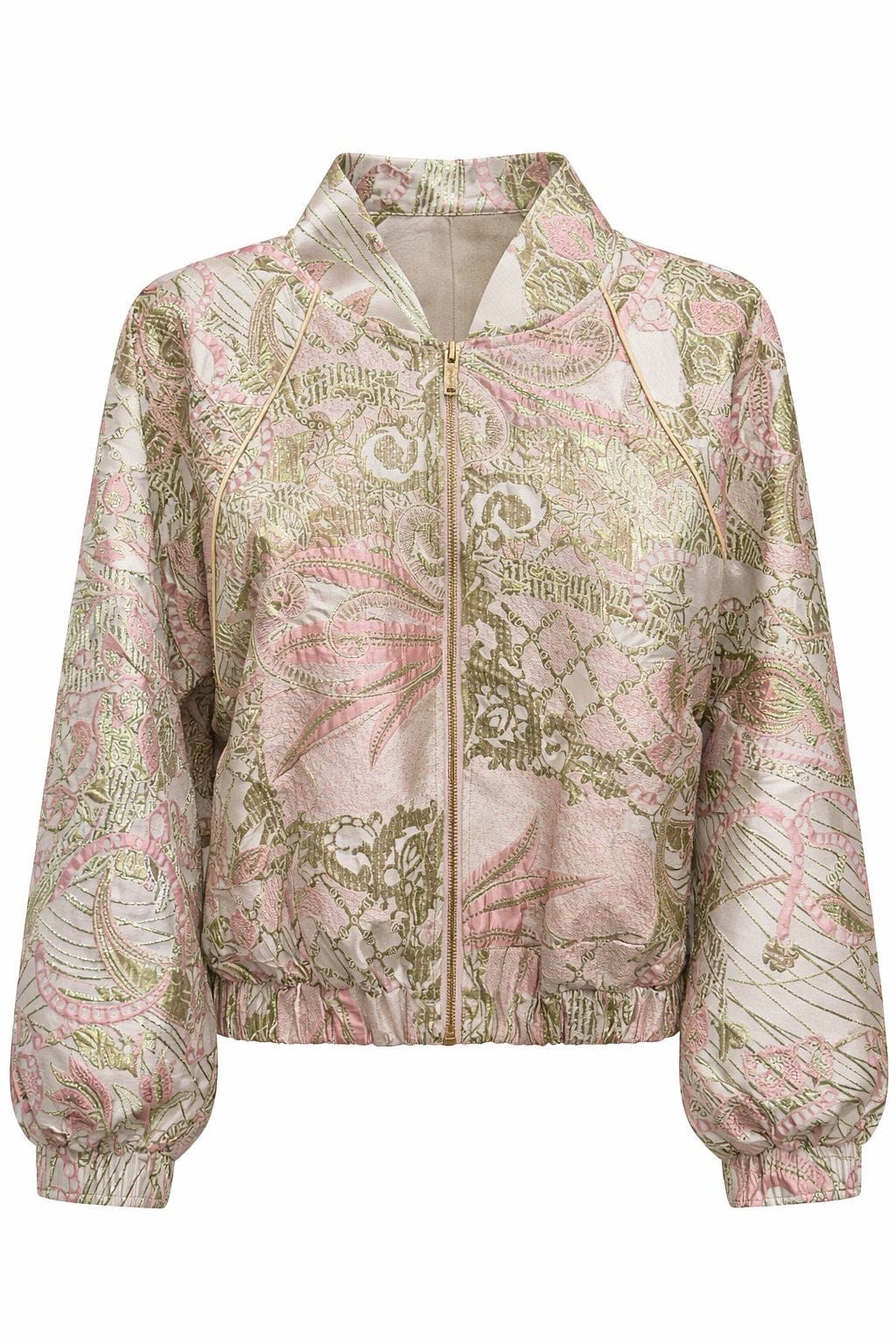 Maison Clad ONE OF A KIND BOMBER CAPE BEIGE LIME LIGHT PINK MCL00858