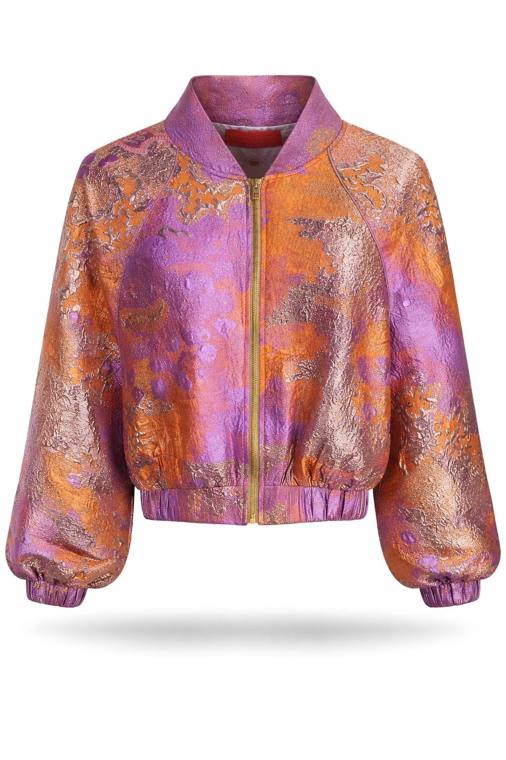 Maison Clad ONE OF A KIND CAPE BOMBER CLOVER LINING PURPLE ORANGE GOLD MCL00853