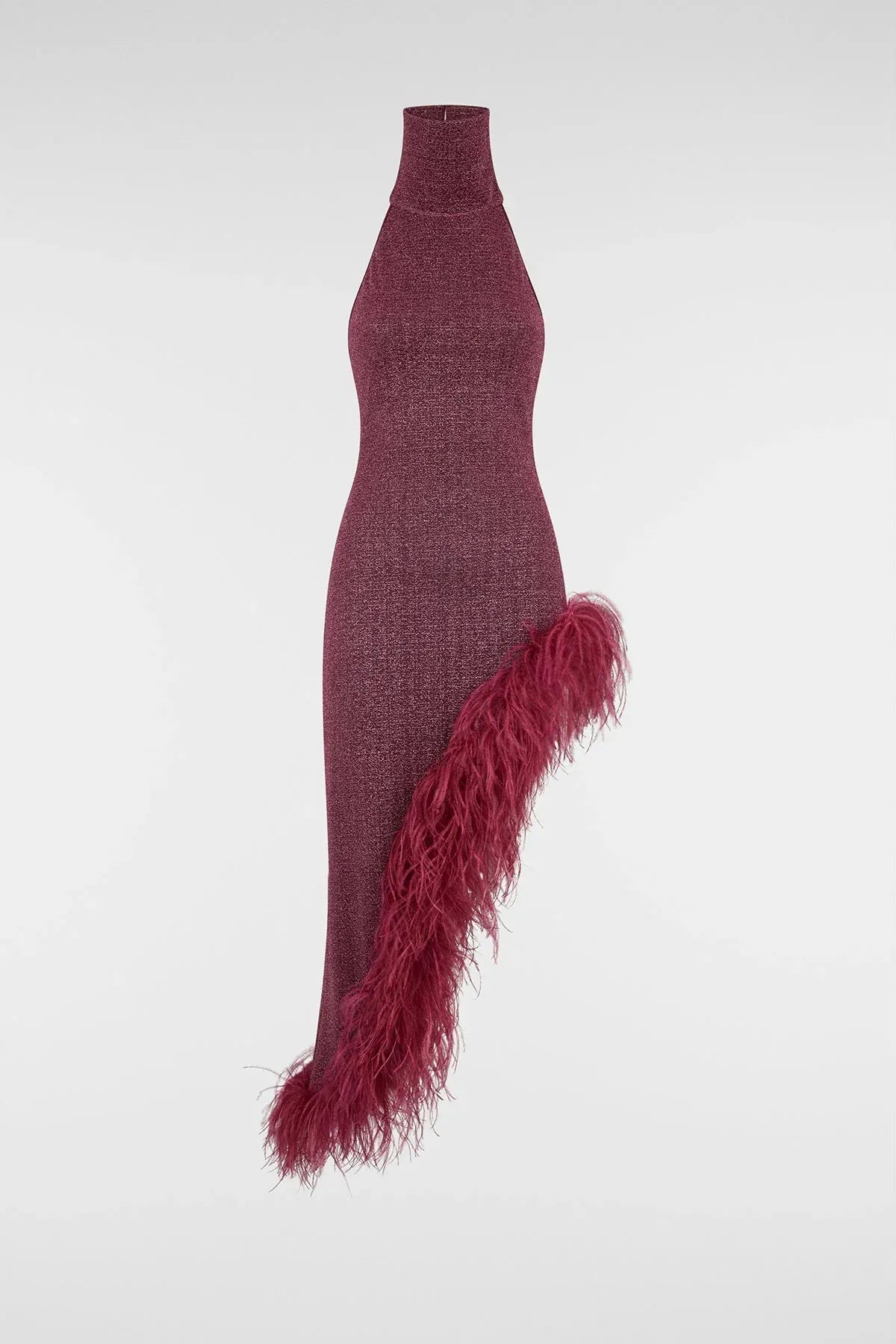 Maison Clad OSEREE LUMIERE DRESS FEATHERS AUBERGINE MCL12406