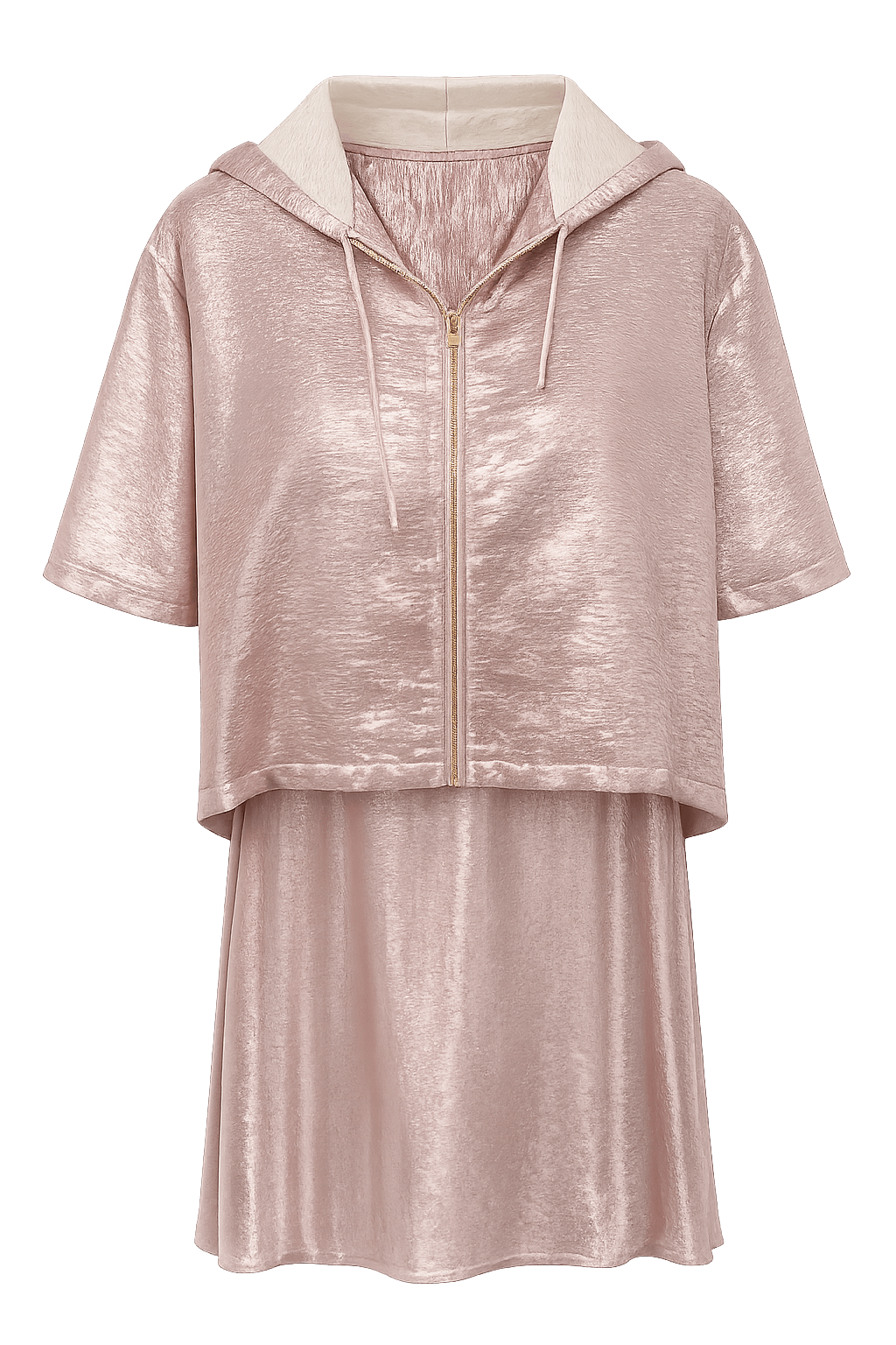 Maison Clad PINK HOODY SHIMMERS AND SKIRT MCL11922