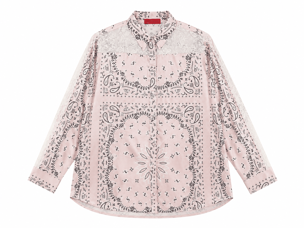 Maison Clad SHIRT BIANKS BANDANA LIGHT PINK LACE MCL13090