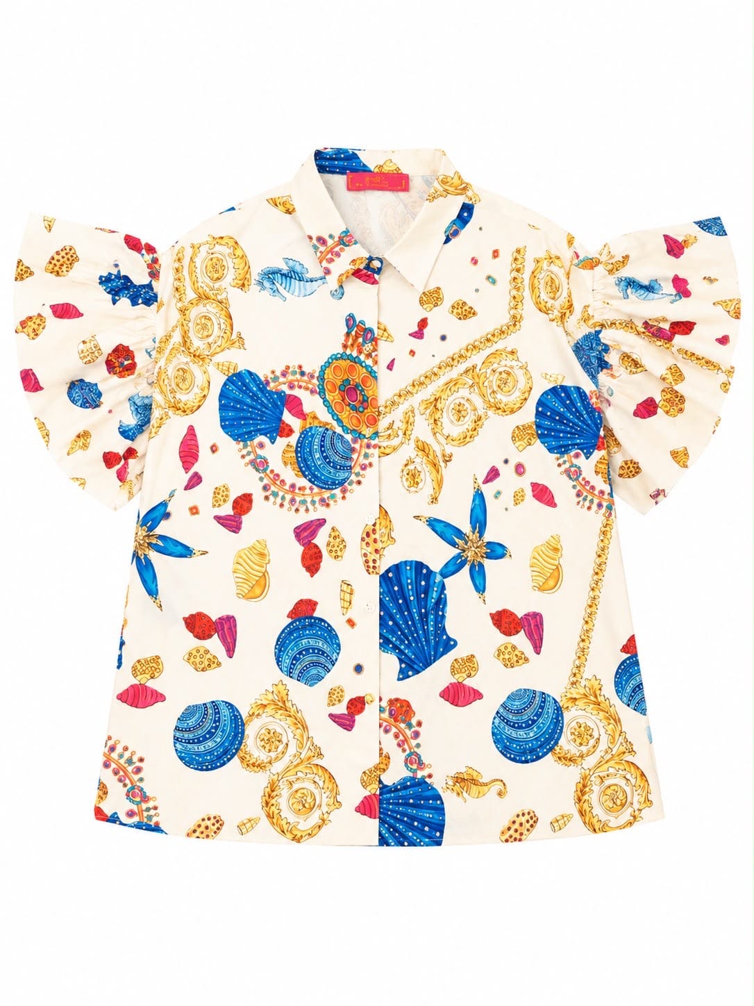Maison Clad SHIRT DONNATELLA PAMAGEE PRINT OFF WHITE COLORED MCL13059