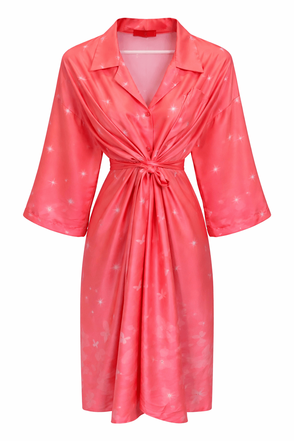 Maison Clad SHIRT DRESS ARTEMIS BUTTERFLIES PINK MCL00669