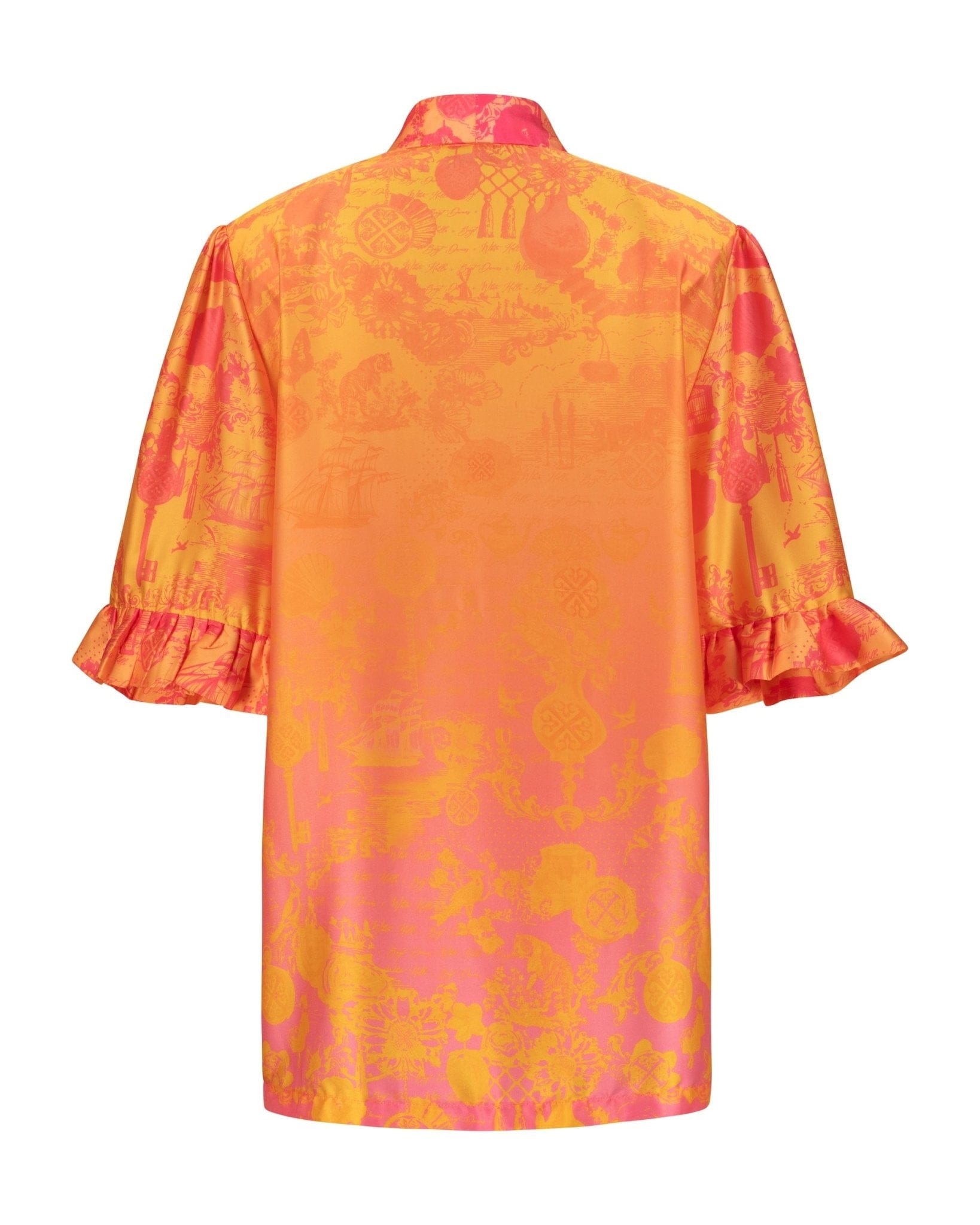 Maison Clad Shirt Frills Jouy Pink Gradient MCL00487