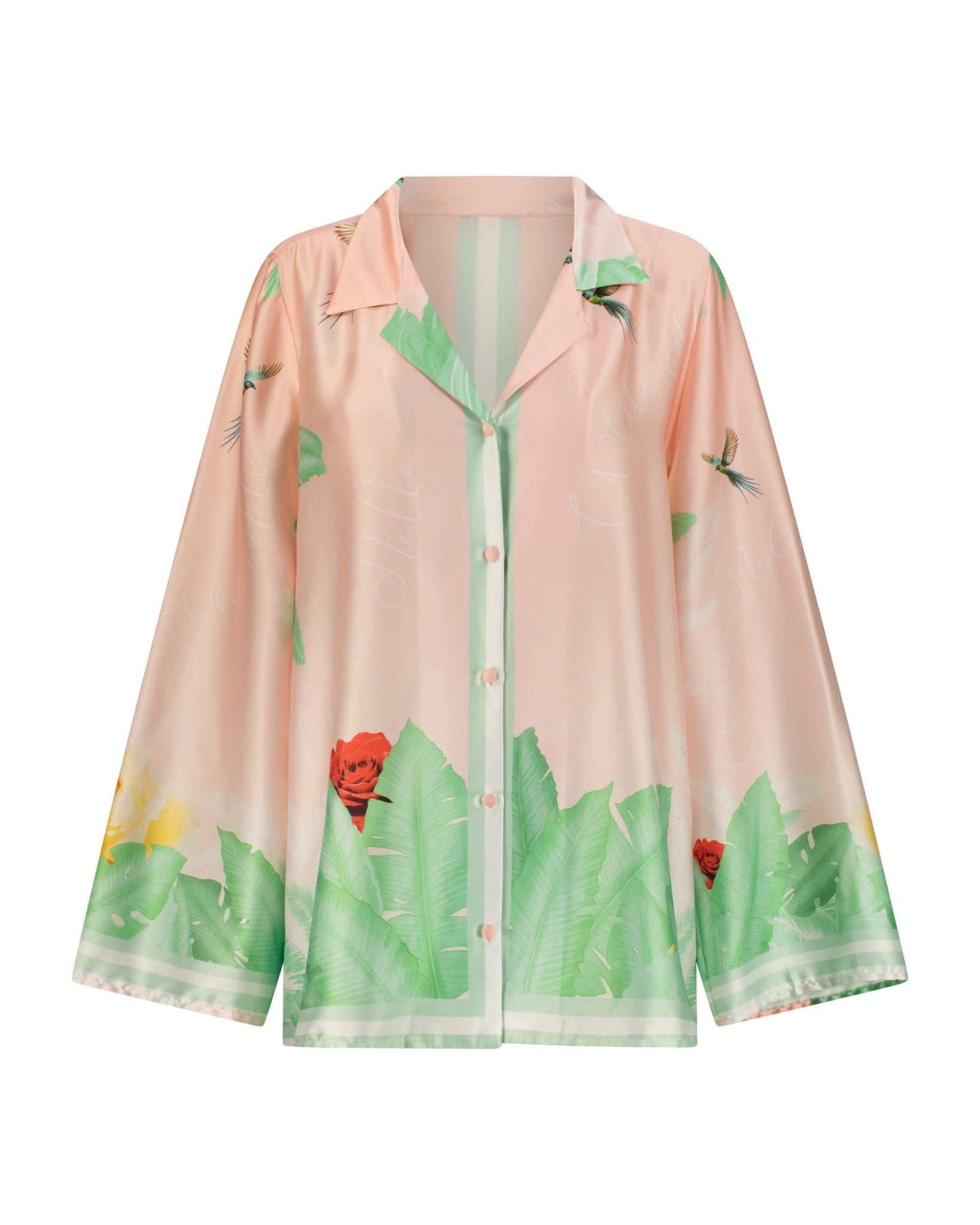 Maison Clad SHIRT LOUISA PINK STRIPES BIRDS MCL00637