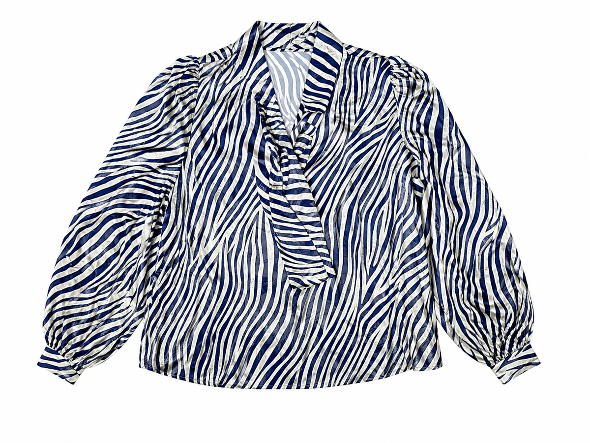 Maison Clad SHIRT ZOE ZEBRA NAVY WAVE SILK MCL13105