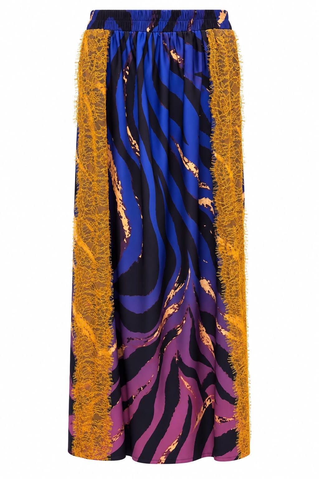 Maison Clad SKIRT LINDA BOLD TIGER PURPLE BLACK LACE MCL13454