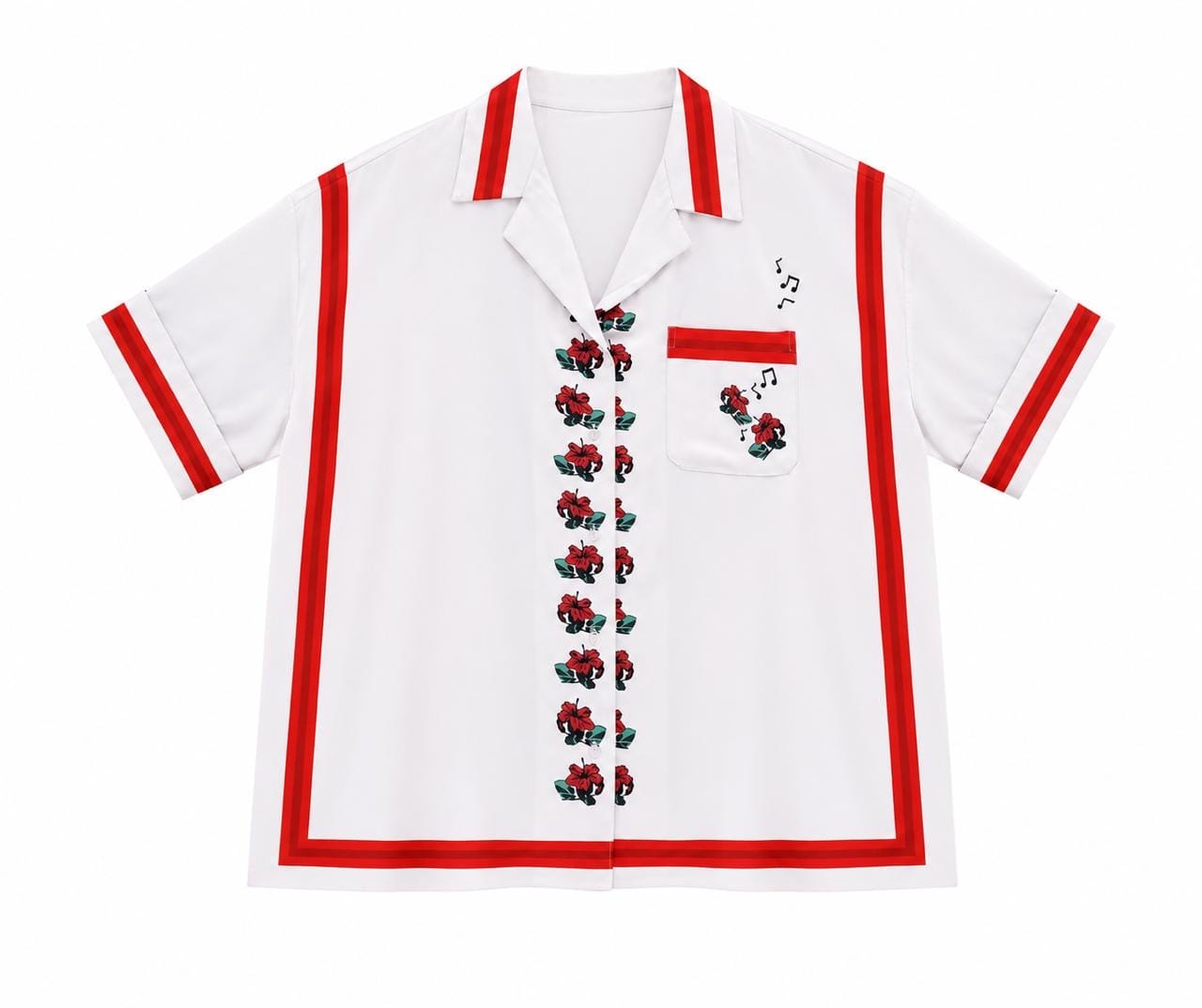 Maison Clad SUIT PALM WHITE RED MCL12361
