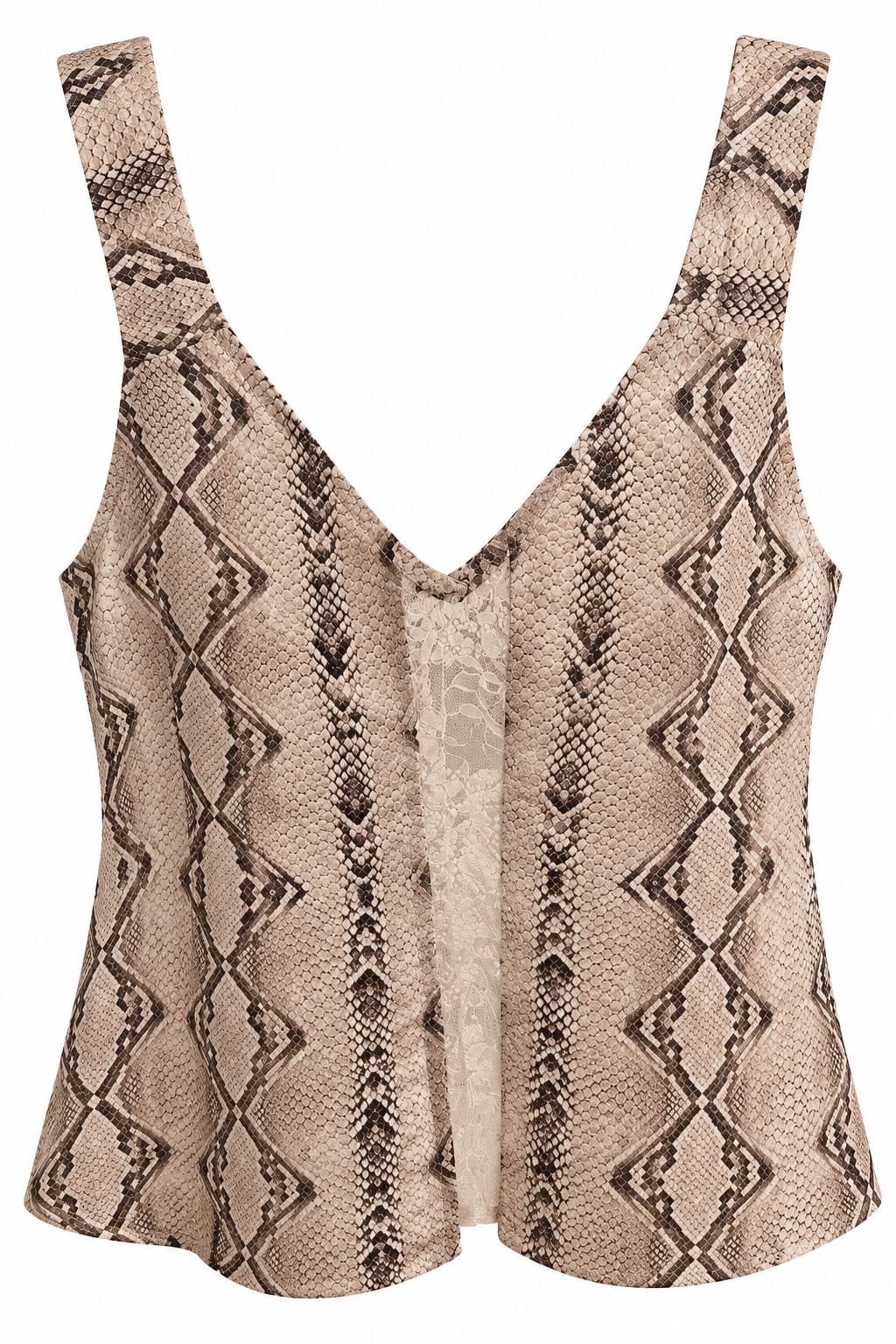 Maison Clad TOP VINNA SILK PYTHON OFF WHITE LACE MCL13464