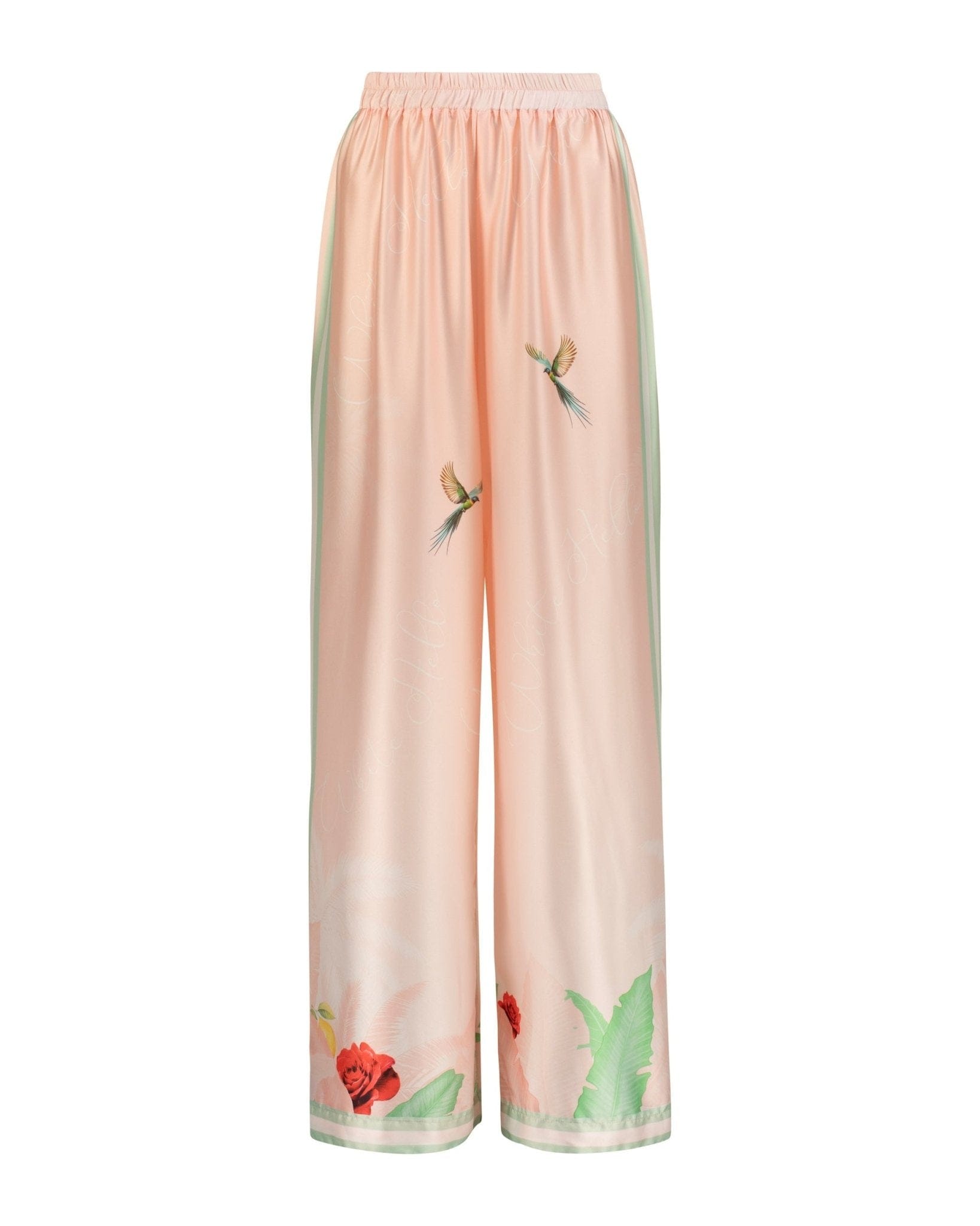 Maison Clad TROUSER BAND PLACEMENT BIRDS PINK GREEN MCL00638