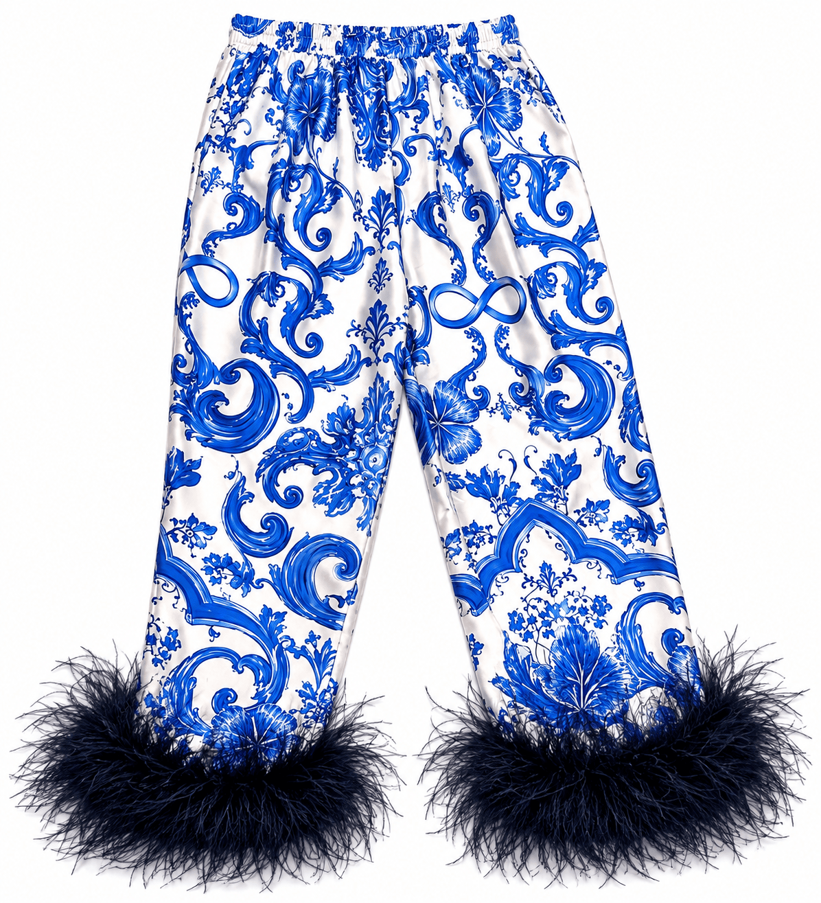 Maison Clad TROUSER HELLY MOSAIC FEATHERS NAVY BLUE MCL11792