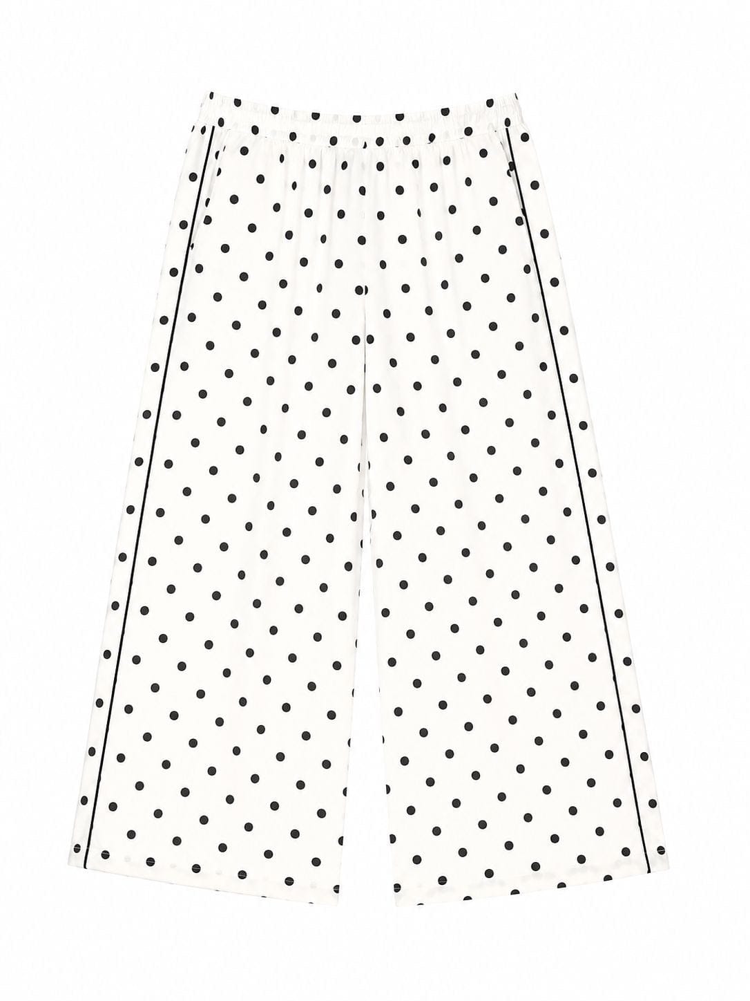 Maison Clad TROUSER POLKADOTS SIDE PIPPING WHITE BLACK MCL11544