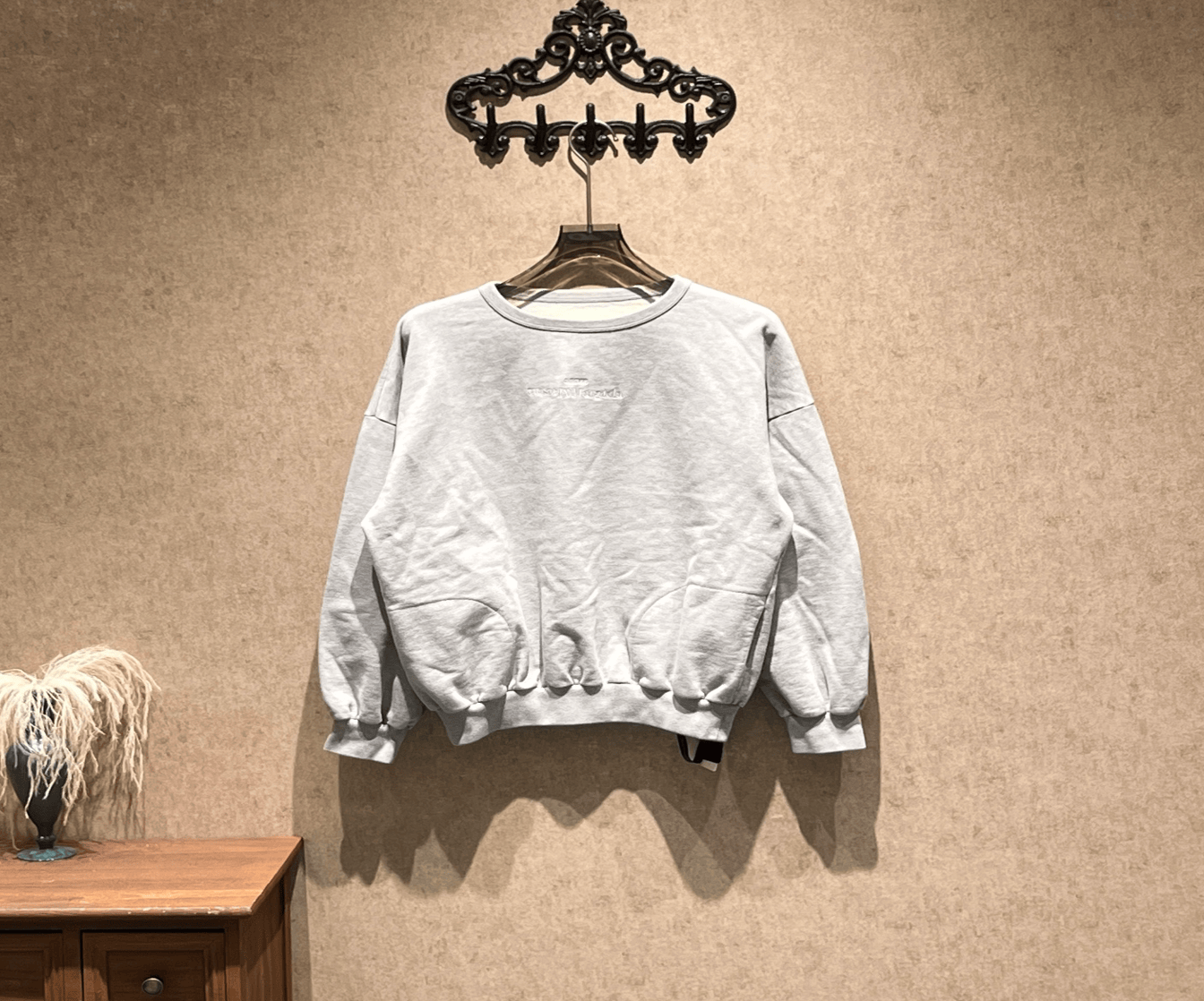 Maison Margiela Maison Margiela Grey Embroidered Reverse Logo Sweatshirt / Size 46 / 99% New / 42423 SGC42423