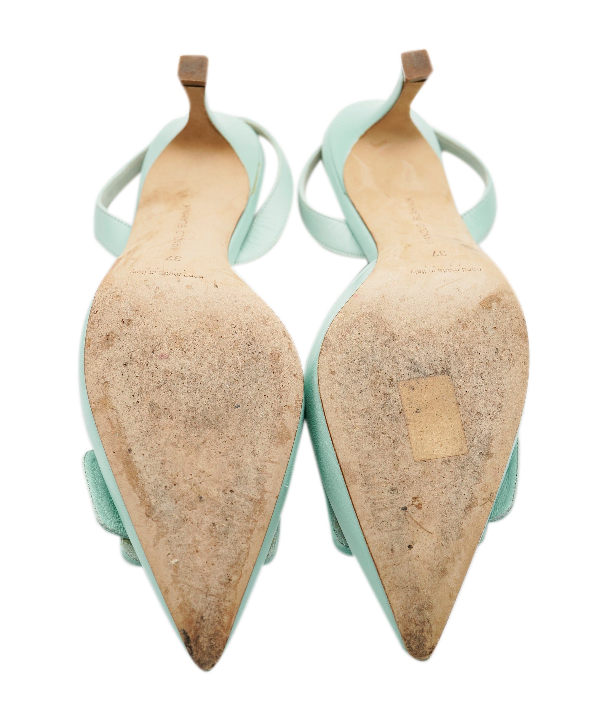 Manolo Blahnik manolo blahnik tiffany blue leather heels AVC1754