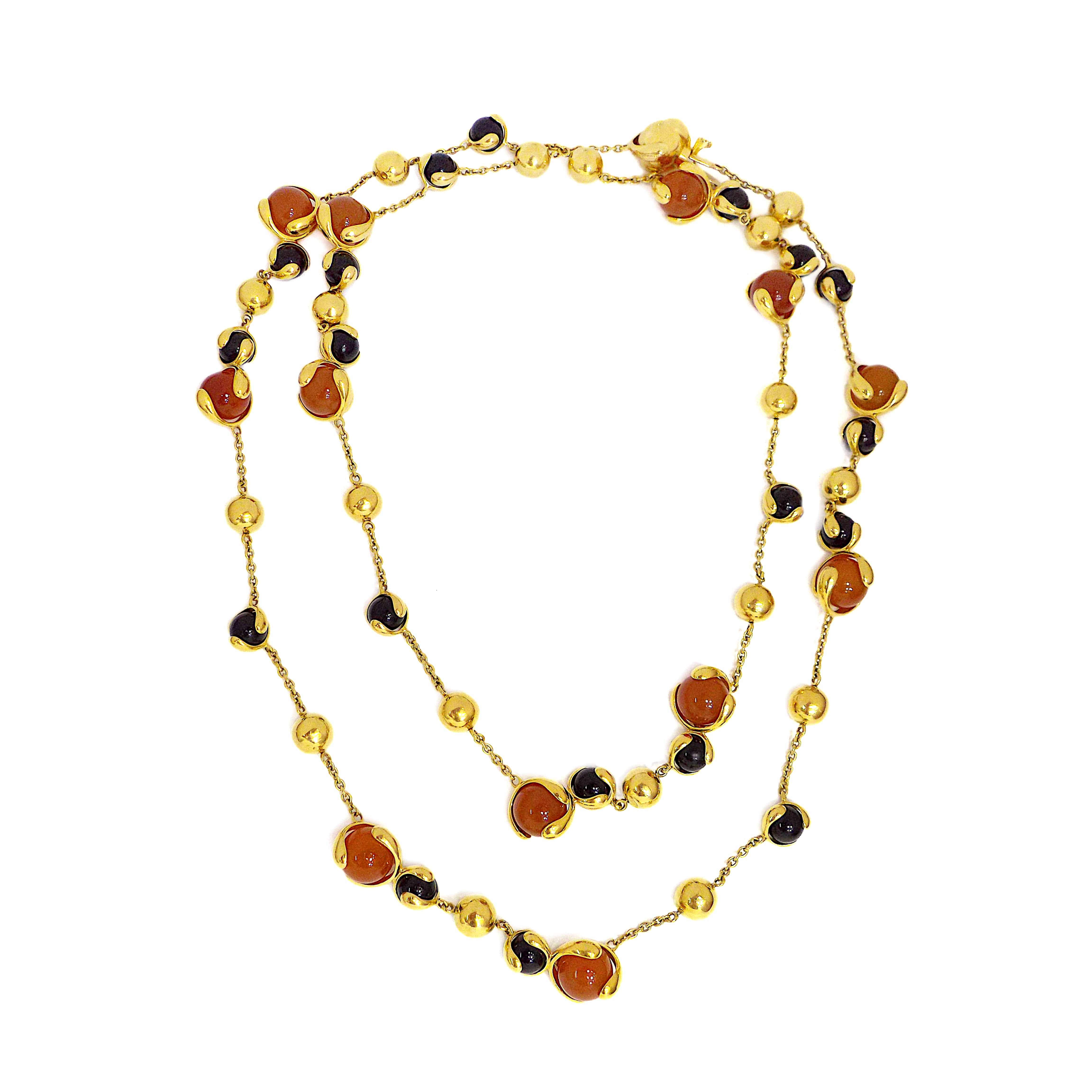 Marina B Marina B 'Cardan' 18K Gold Carnelian Onyx Chain Necklace ASC6869
