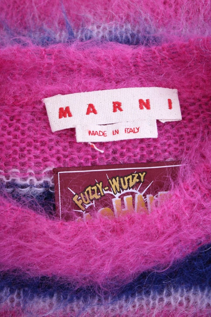 MARNI MARNI Stripe Fuzzy Wuzzy Mohair Jumper Pink/ Blue M