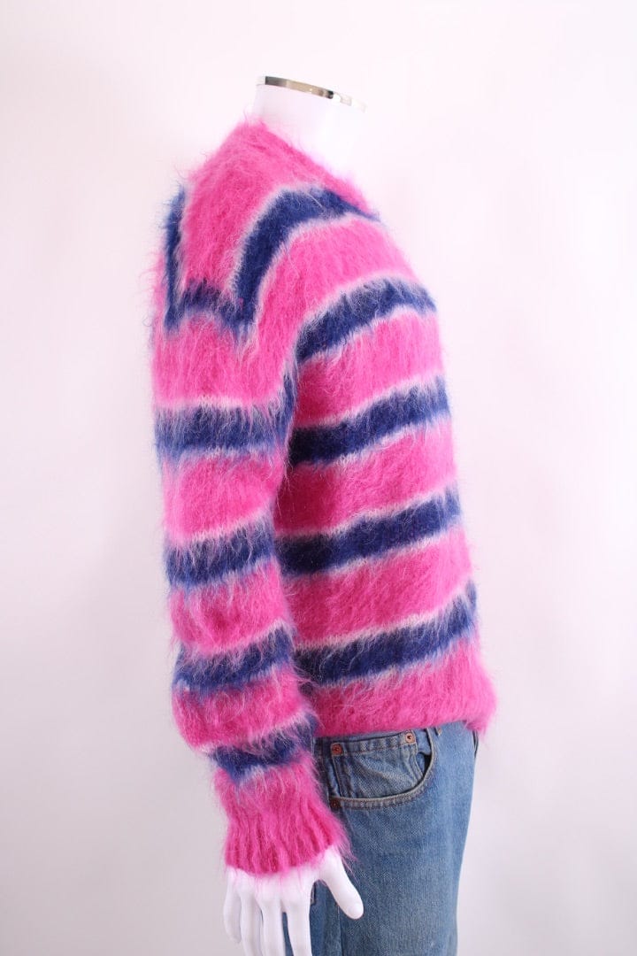 MARNI MARNI Stripe Fuzzy Wuzzy Mohair Jumper Pink/ Blue M