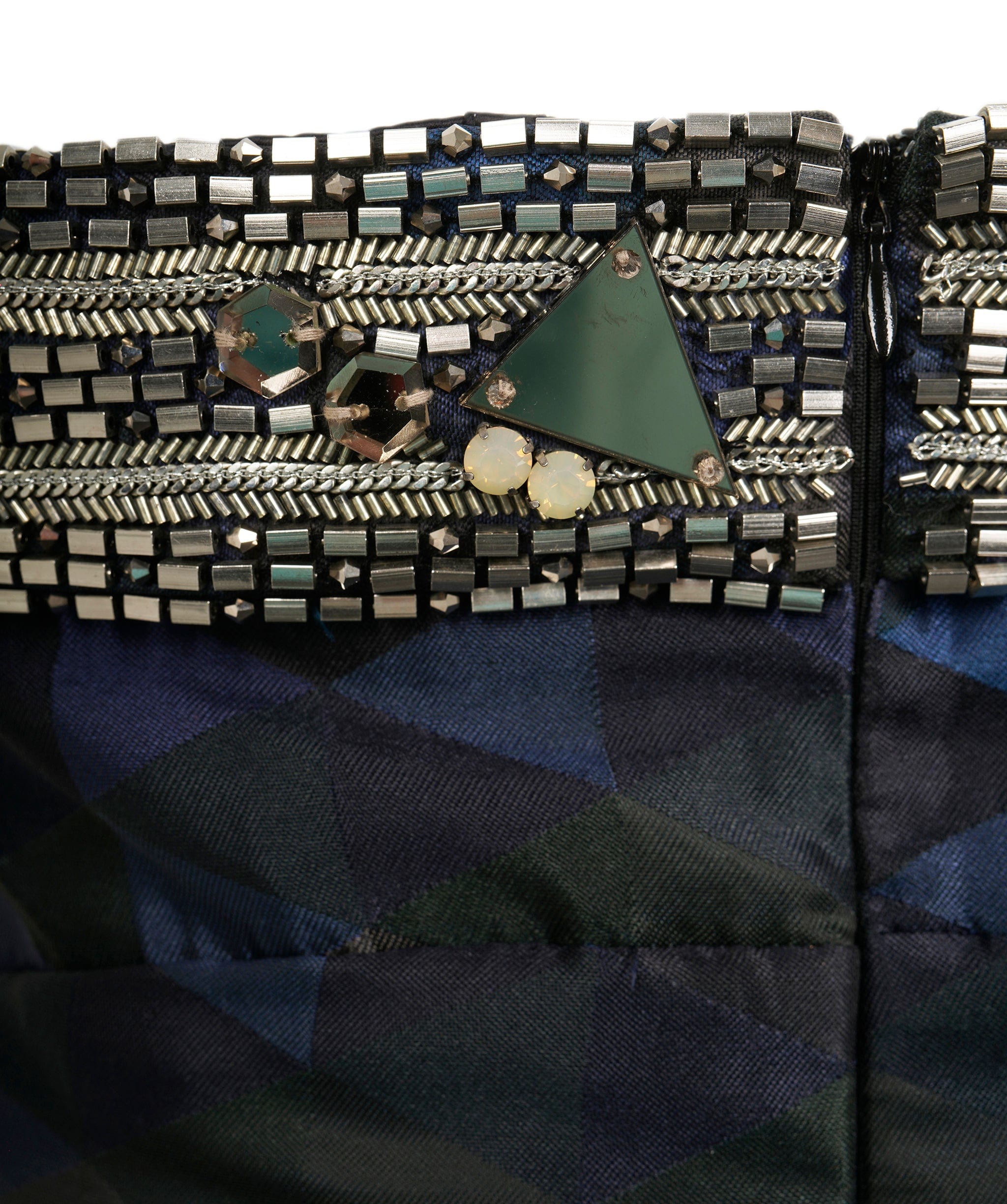 Matthew Williamson Matthew Williamson Glass and Gemstone detail Blue Geometric Mini Dress AVC1771
