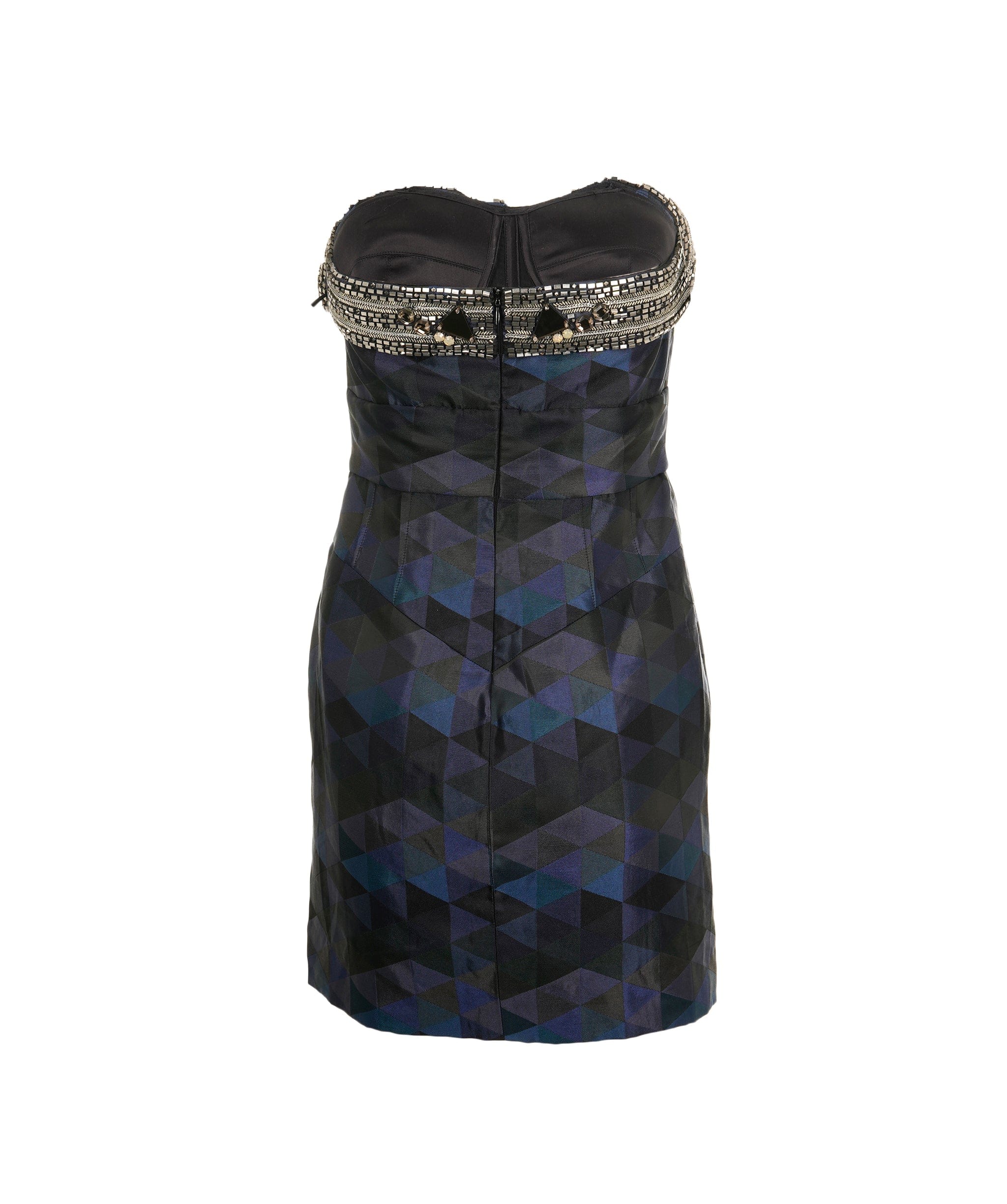 Matthew Williamson Matthew Williamson Glass and Gemstone detail Blue Geometric Mini Dress AVC1771