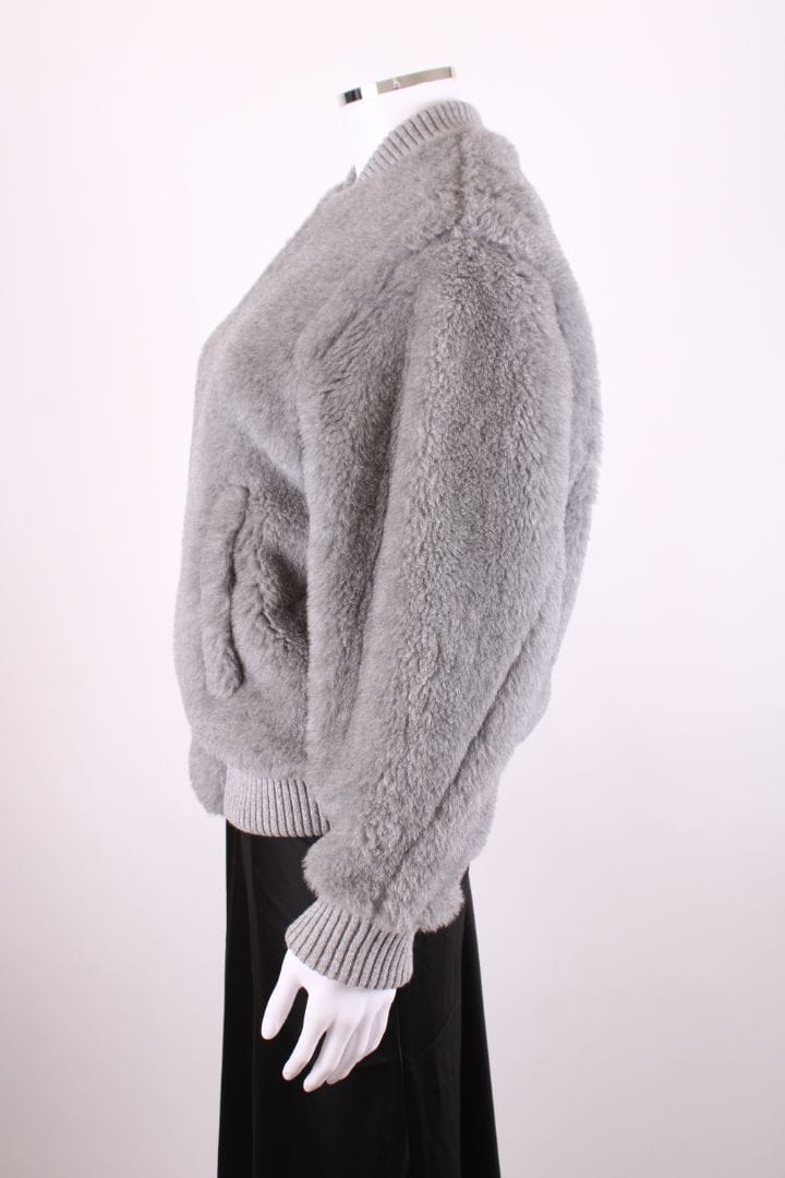 Max Mara Max Mara Terry Teddy Bomber Jacket Grey 2