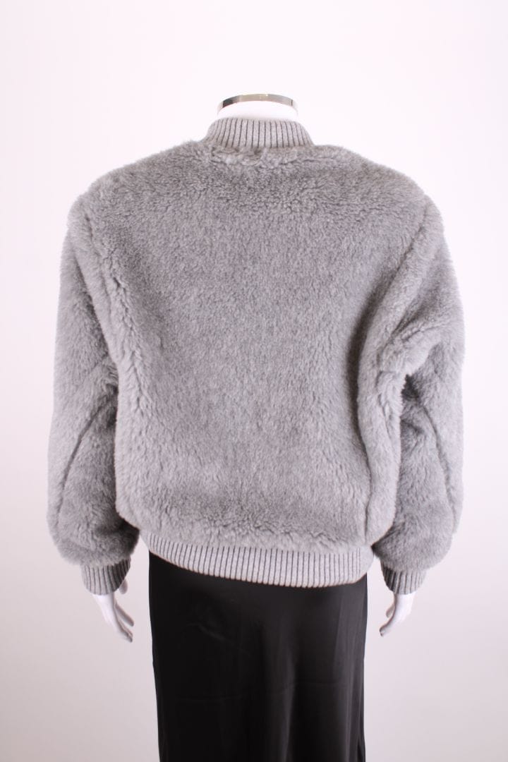 Max Mara Max Mara Terry Teddy Bomber Jacket Grey 2