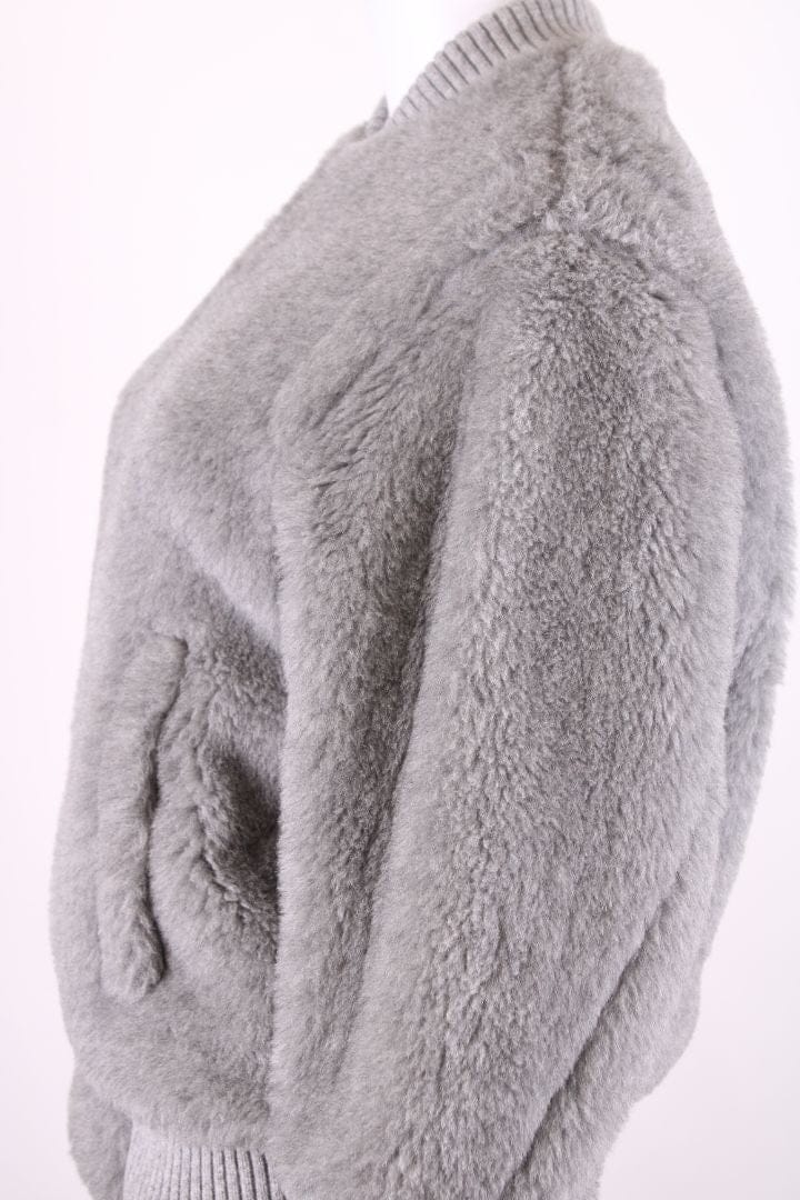Max Mara Max Mara Terry Teddy Bomber Jacket Grey 2