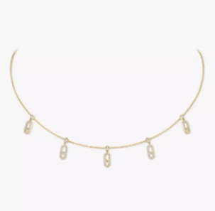 Messika Messika One Size 18K Yellow Gold Diamond Move Uno Pavê Drop Pendant Choker ALTC0934