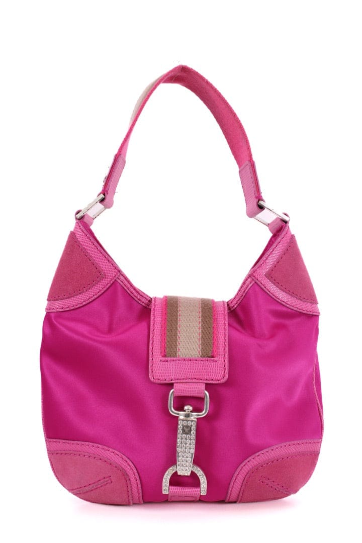 Michael Kors Michael Kors Fuscia silk and diamante mini shoulder bag Pink