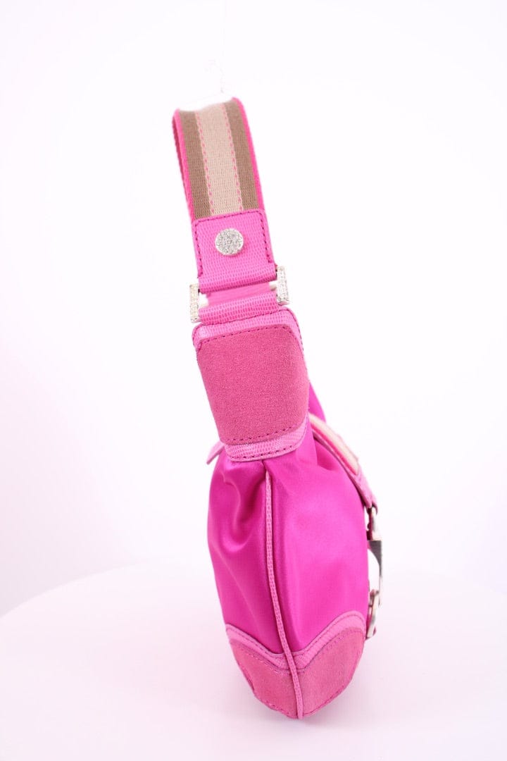 Michael Kors Michael Kors Fuscia silk and diamante mini shoulder bag Pink