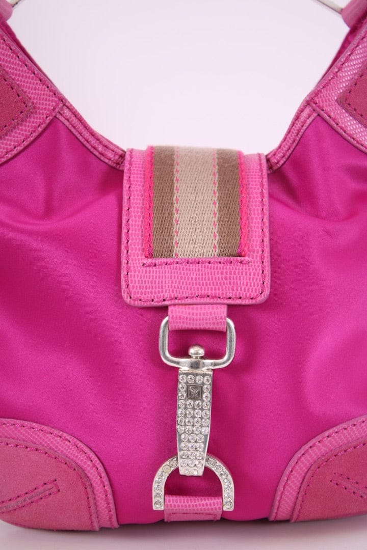 Michael Kors Michael Kors Fuscia silk and diamante mini shoulder bag Pink