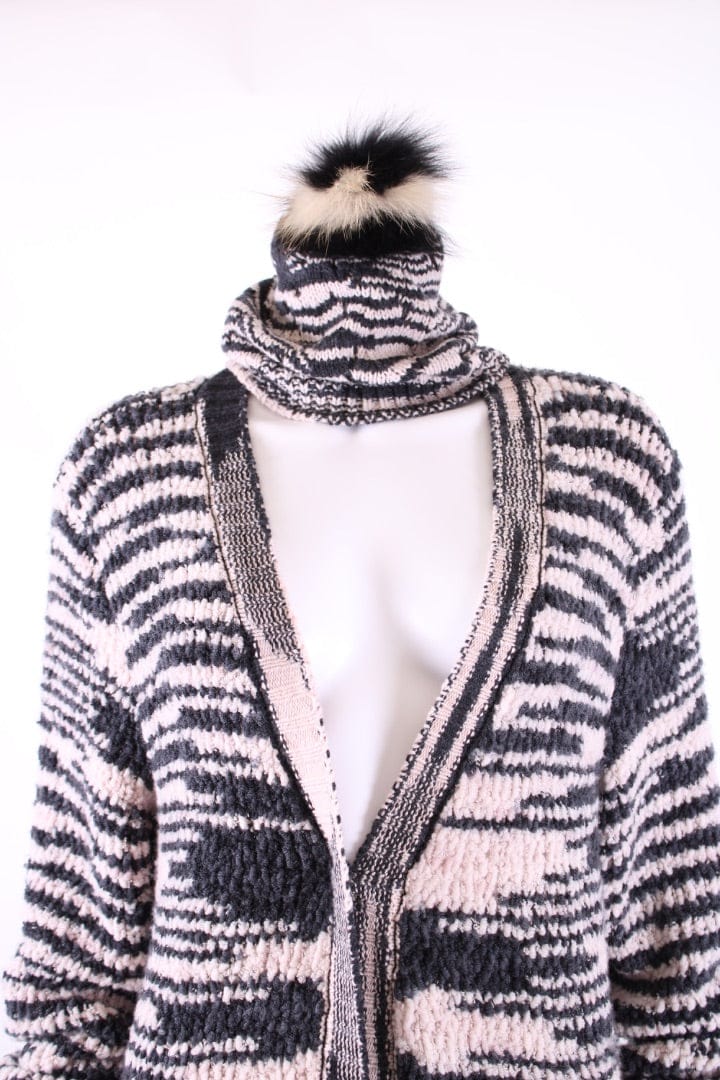 Missoni Missoni Cardigan/ Pom Pom Hat Co-ord Light Pink/ Grey M