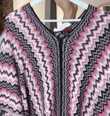 Missoni Missoni Zig Zag Knit Poncho Pink/ Black O/S