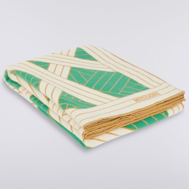 Missoni Home Green & Beige Nastri Plaid Throw Blanket 135 x 190 ANL0186