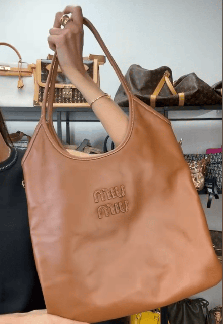 Miu Miu E26041153 Miu Miu Ivy Handbag Brown Leather