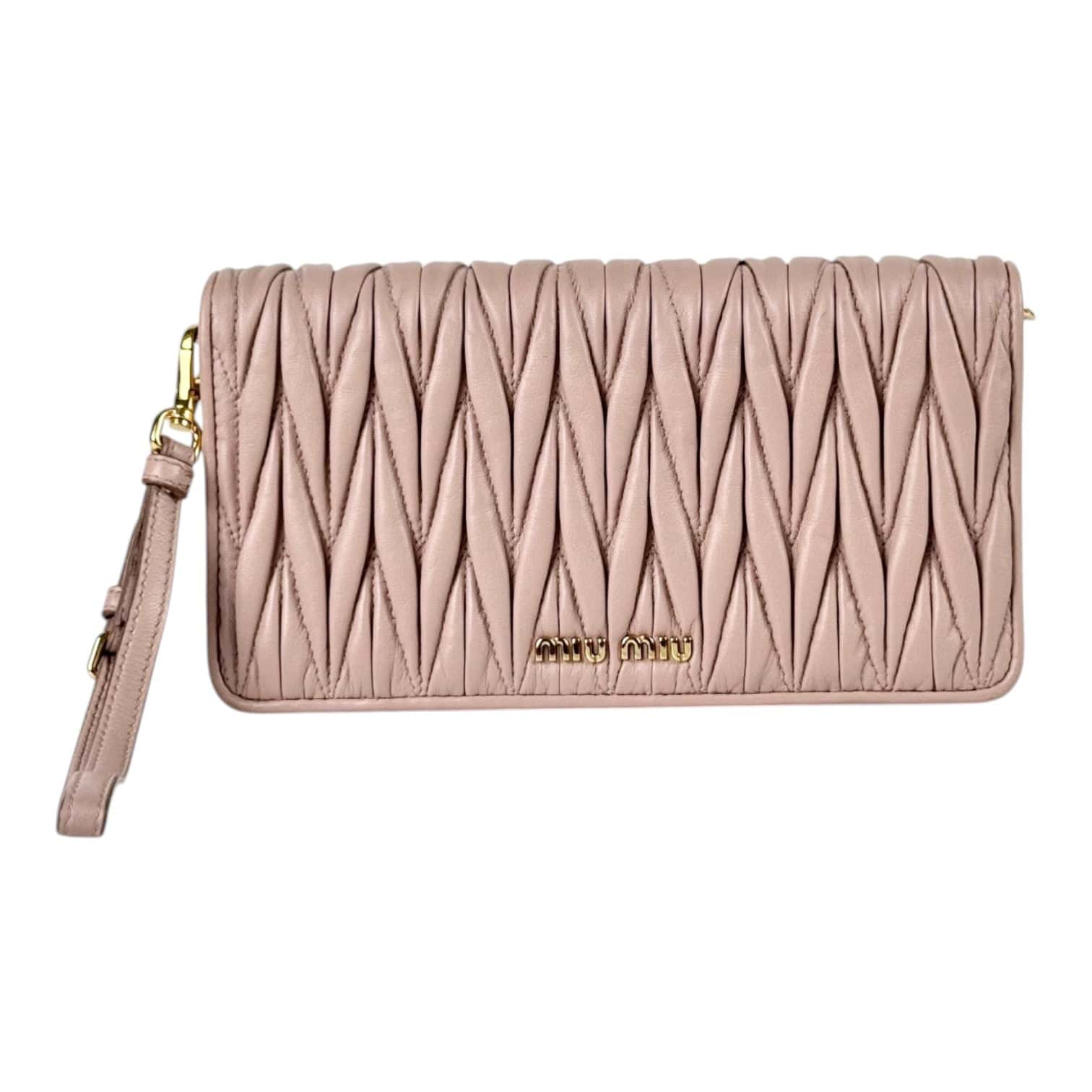 Miu Miu Miu Miu Pink WOC Bag/Wristlet with Chain Strap