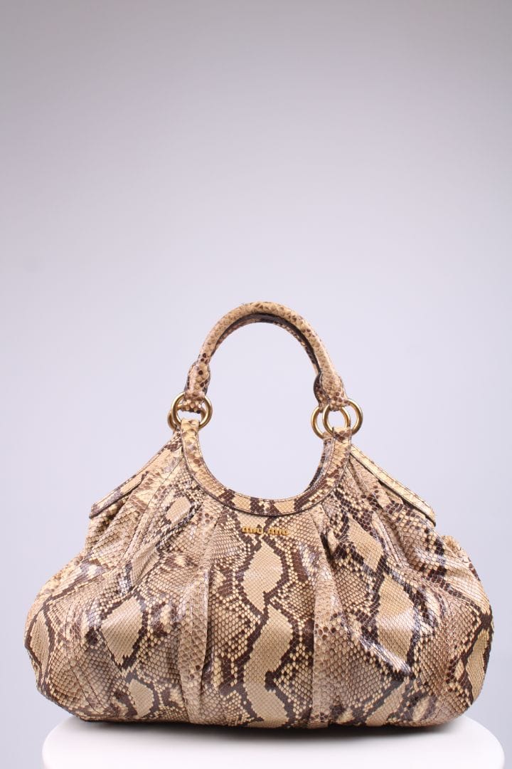 Miu Miu Miu Miu Snake skin hobo bag Beige