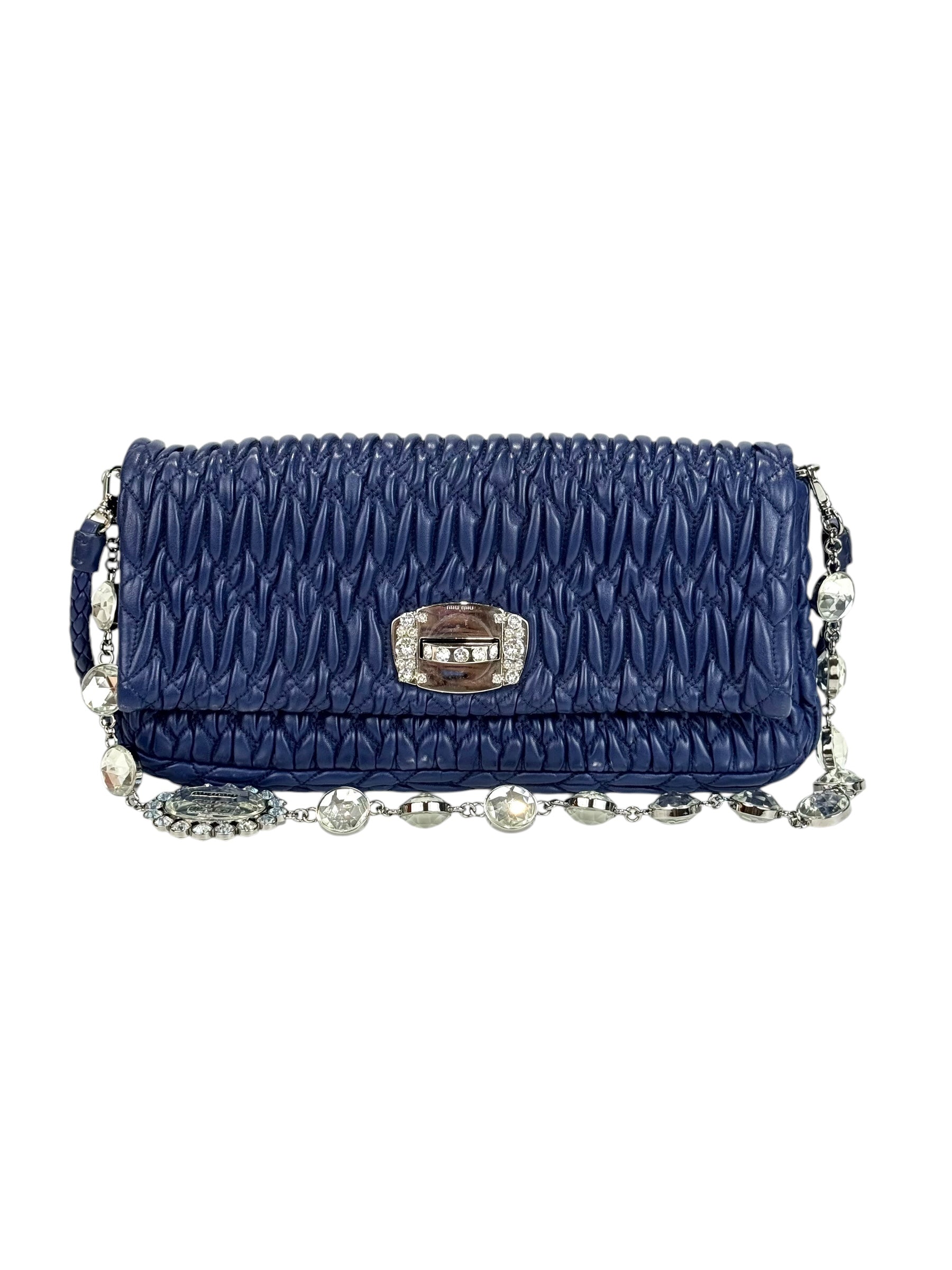 Miu Miu Miu Miu Strap Bag Blue Crystal Bag