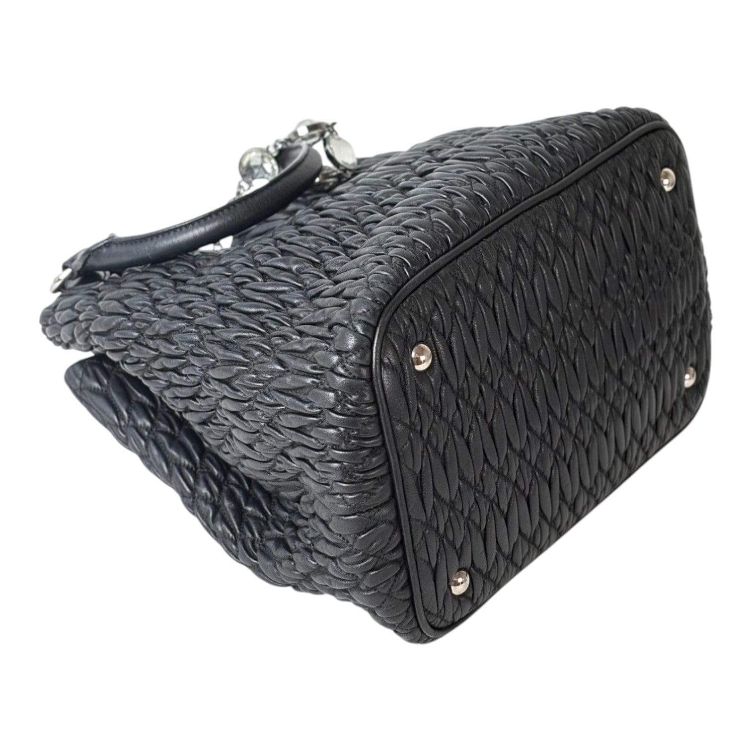 Miu Miu Miumiu Black Crystal Tote Bag