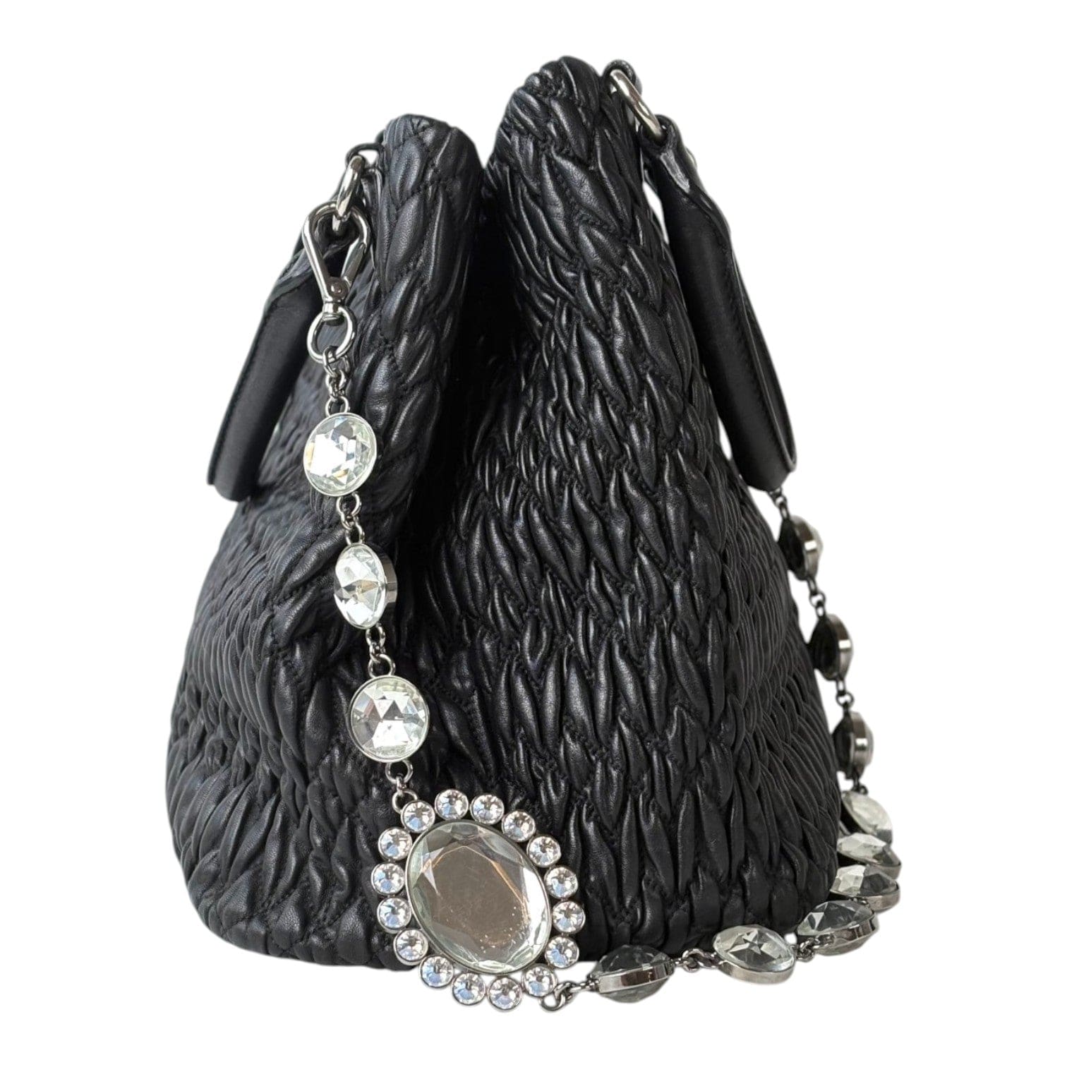 Miu Miu Miumiu Black Crystal Tote Bag