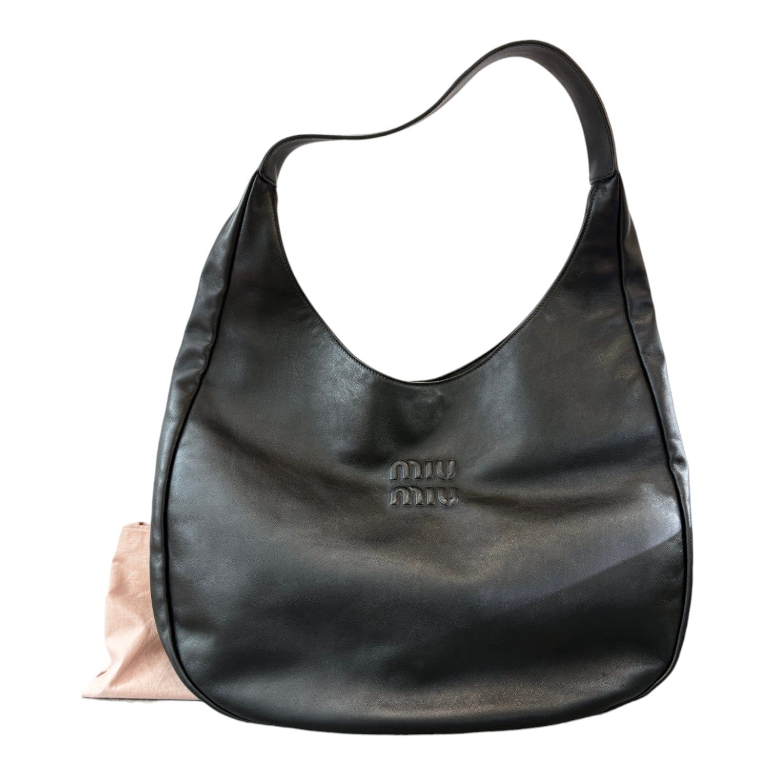Miu Miu Miumiu Large Black Hobo Bag
